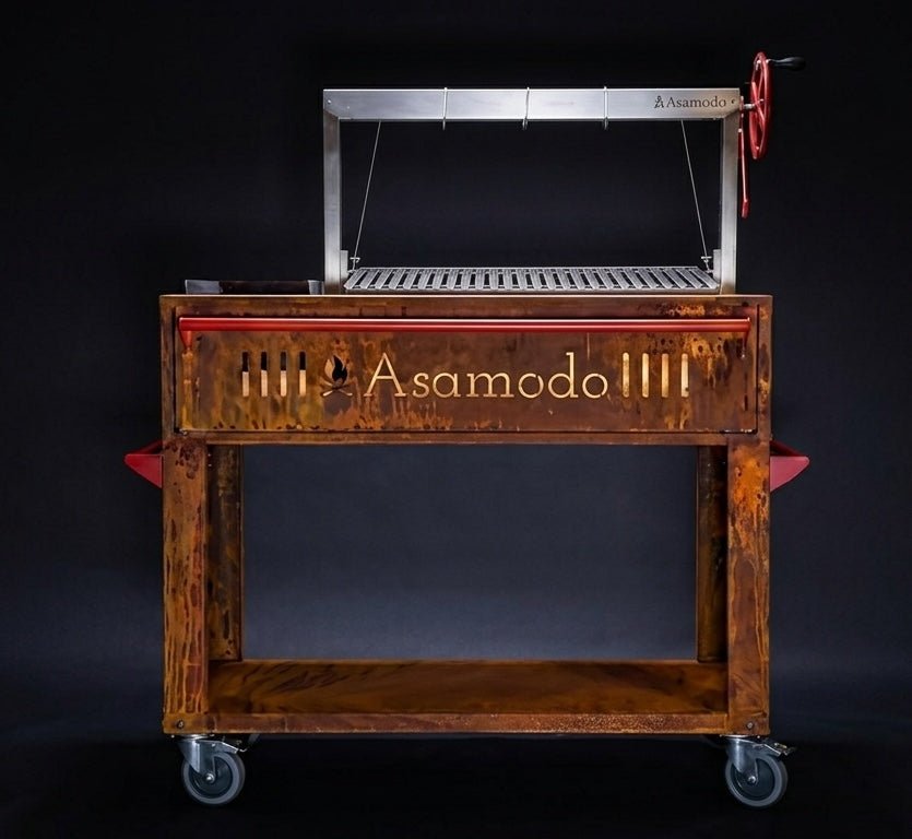 Brasa Corten - Argentinischer Asado Holzkohlegrill - AsamodoGrillmit Rollen