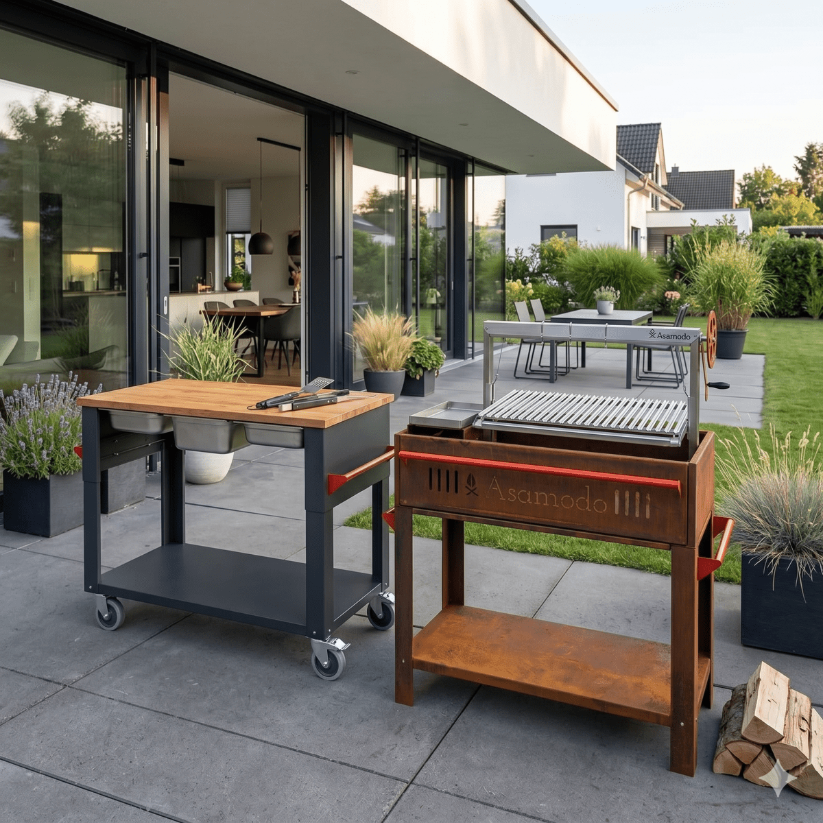 Brasa Corten + Grilltisch - perfekte Alternative zur Outdoorküche - Asamodo